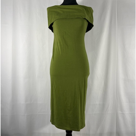 Off the shoulder Bodycon dress, green, Olive green, Large - Picture 8 of 10
